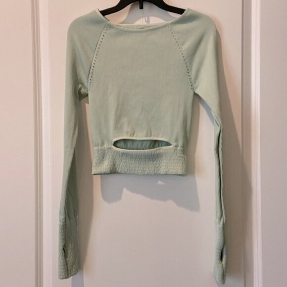 NWOT Free People Cut It Out Green Long Sleeve Top - Picture 5 of 8